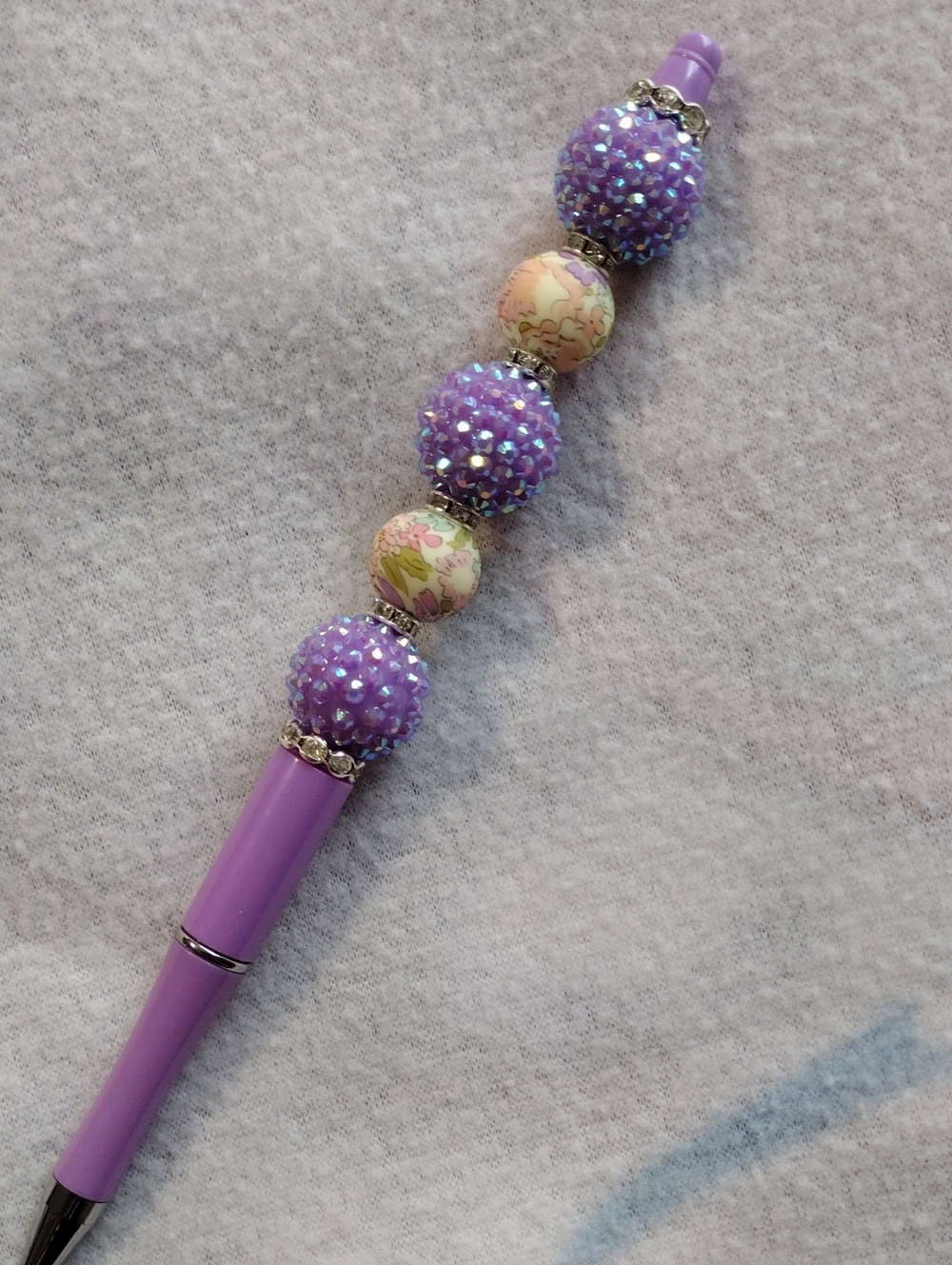 Purple Beaded Decorative Ballpoint Pen - Home Office